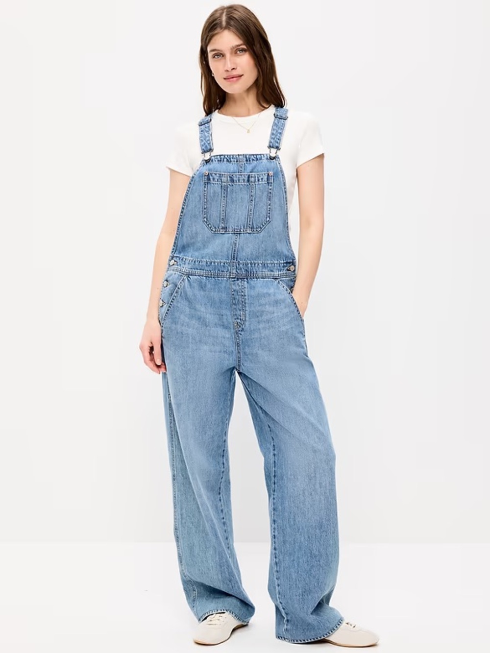 Old Navy Light Blue Wide-Leg Denim Overalls